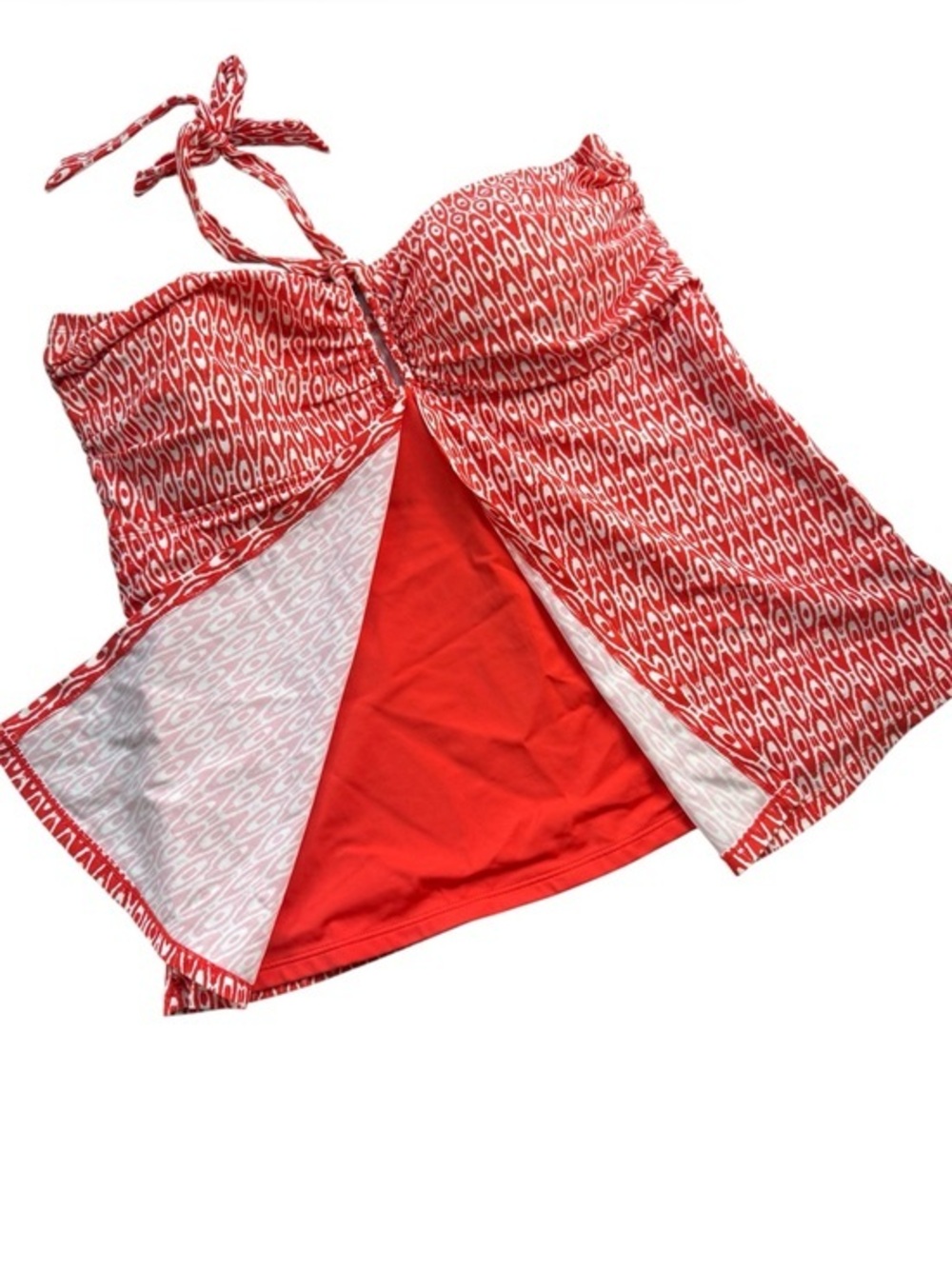 Jones New York Sport Red White Halter Tankini Swim Top Women’s 16 / XXL